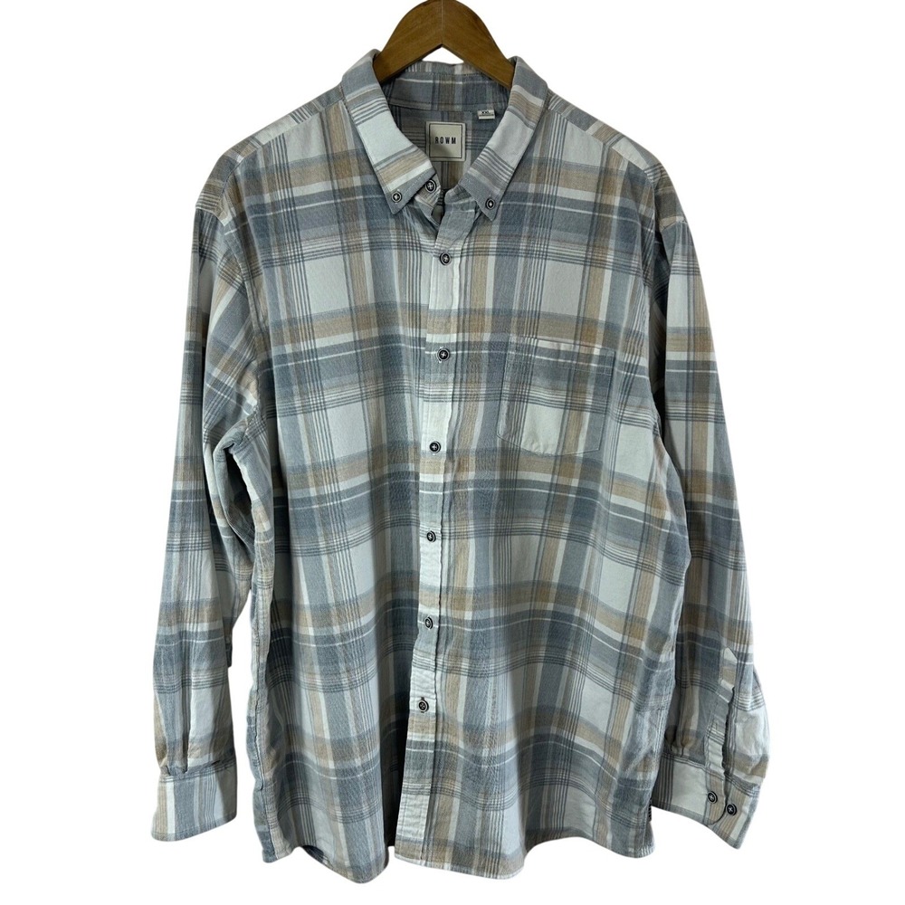 ROWM Americana Plaid Corduroy Shacket XXL Gorpcore Cabin Cozy Button Up